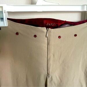 Y2K tan flare capris with red jewels NWT
